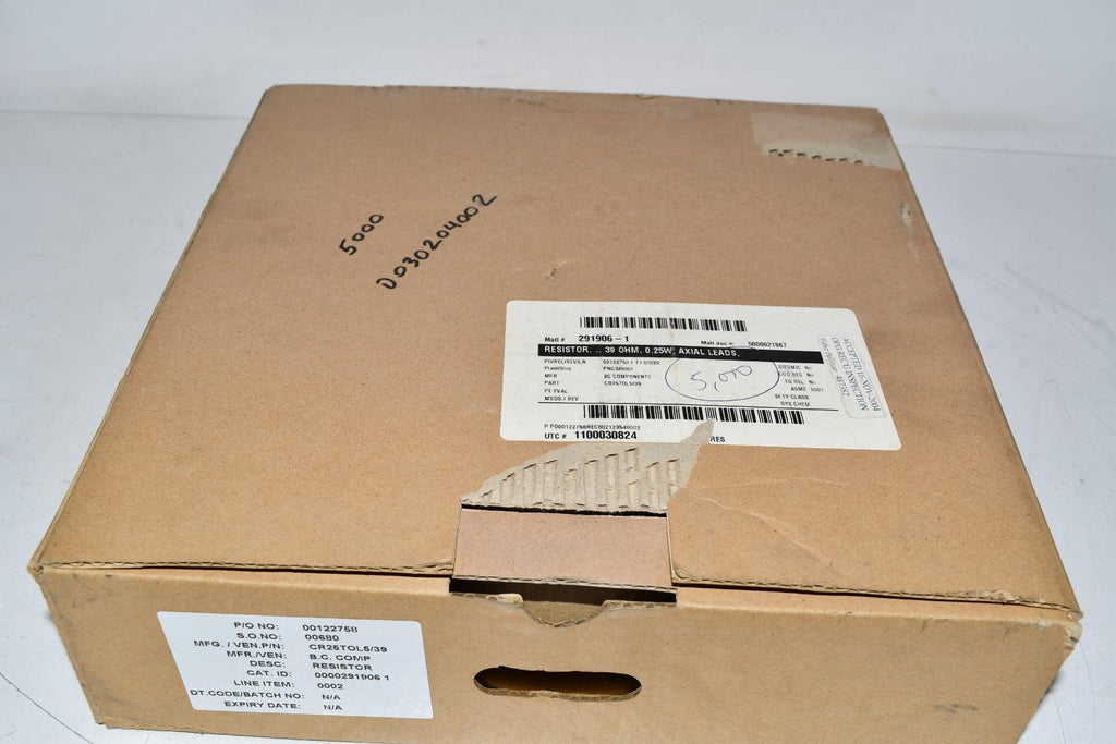 5,000 pcs BC Components CR25TOL5/39 Resistor 39 OHM 0.25W Axial Leads