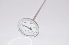 NEW ASHCROFT 0-250 DEG F Thermometer 12'' Stem Bi-Metal