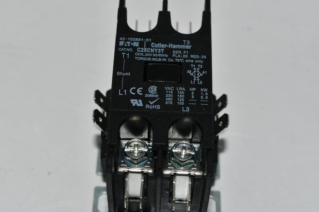 NEW Eaton C25CNY3T Definite Purpose Contactor 25A 600V 1 Pole 24VAC