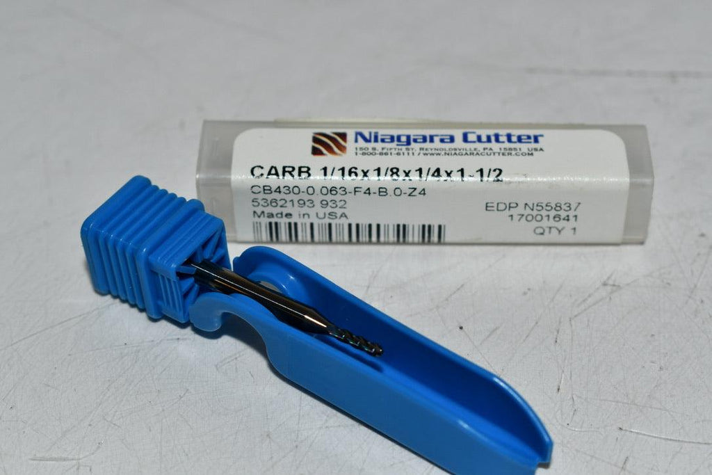 NEW Niagara Cutter N55837 Carbide Ball Nose End Mill 1/16'' 30 Degree 4FL