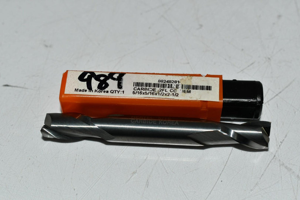NEW Hertel E5022020 Square End Mill: 5/16'' Dia, 1/2'' LOC, 2 Flute, Solid Carbide