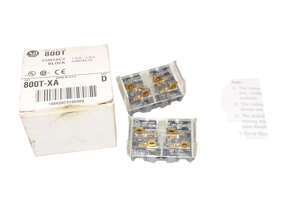 Pack of 2 NEW Allen Bradley 800T-XA Contact Block Ser. D