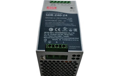 MEAN WELL SDR-240-24 Power Supply, AC-DC 24V 10A 240W Enclosed PFC DIN Rail SDR Series