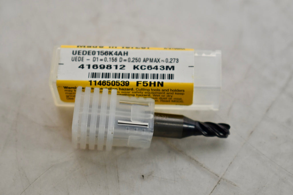 NEW KENNAMETAL UEDE - D1=0.156 D=00.250.APMAX=00.273 4169812 End Mill KC643M
