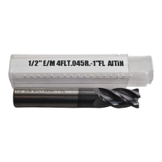 NEW MP Tool 1/2'' Carbide End Mill Cutter 4FL .045R 1'' LOC AITIN 3'' OAL