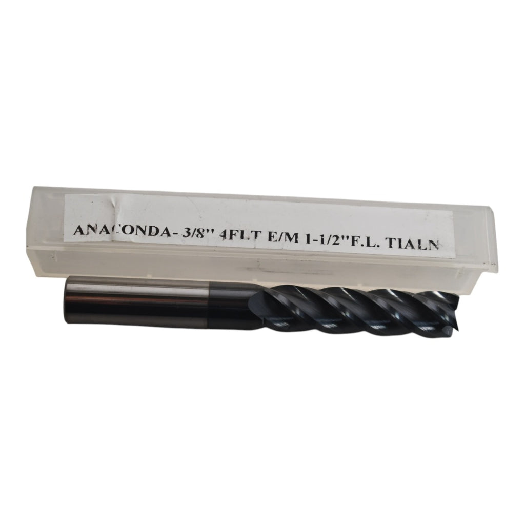 NEW Anaconda 3/8'' Carbide End Mill 4FL 1-1/2'' LOC TIALN 3'' OAL