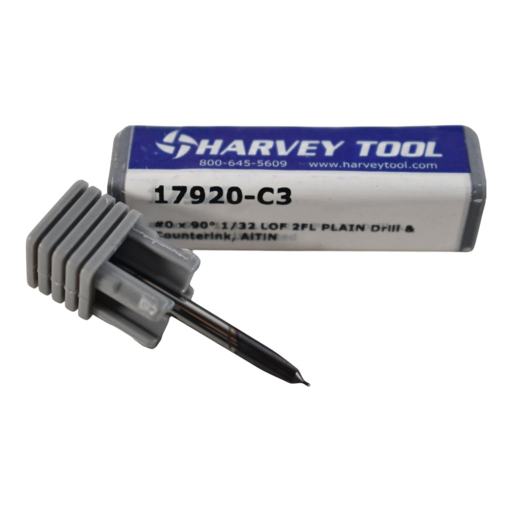 NEW Harvey Tool 17920-C3 #0 90 Degree Included Angle x 1/8'' Carbide Combination Drill & Countersink