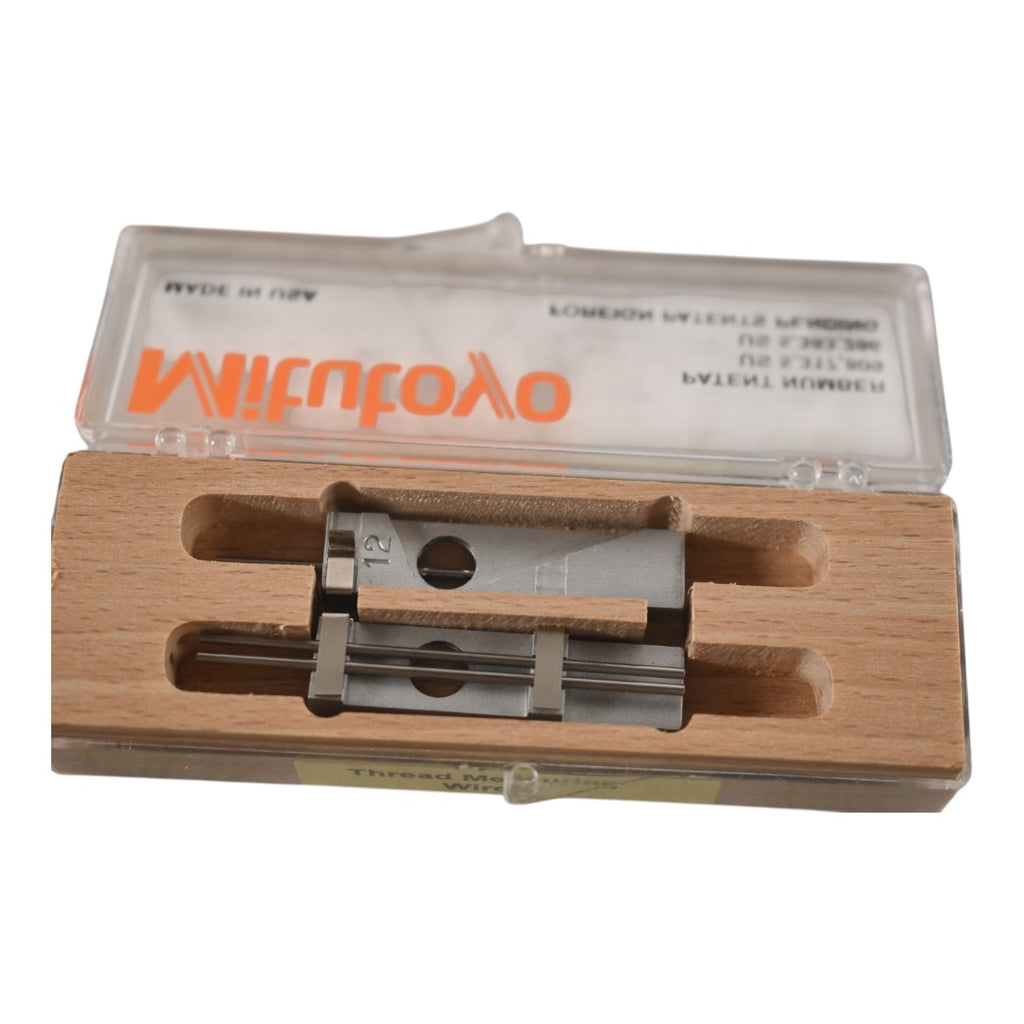 Mitutoyo 64AAA226 3-Wire Holder and Thread Wire Set: 12 TPI