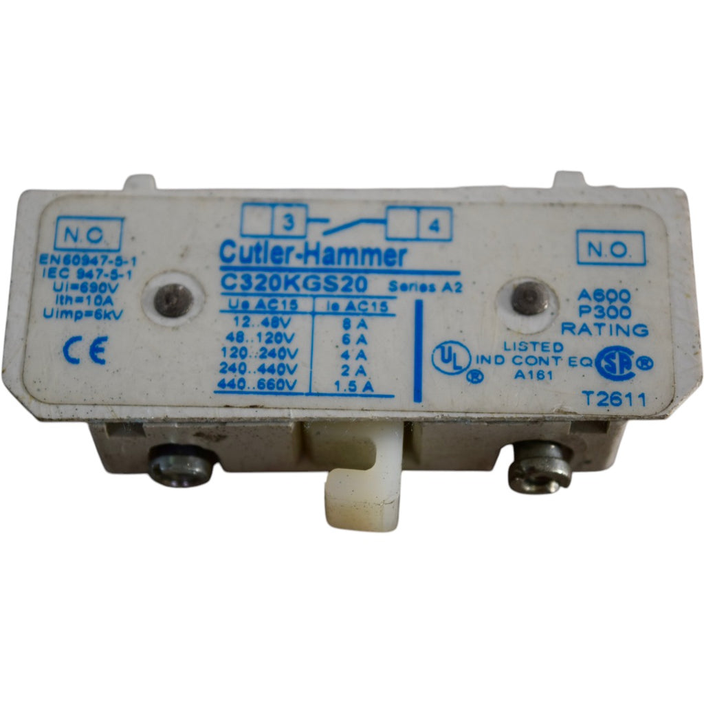 Eaton CUTLER-HAMMER AUXILIARY CONTACT C320KGS20 SERIES A2