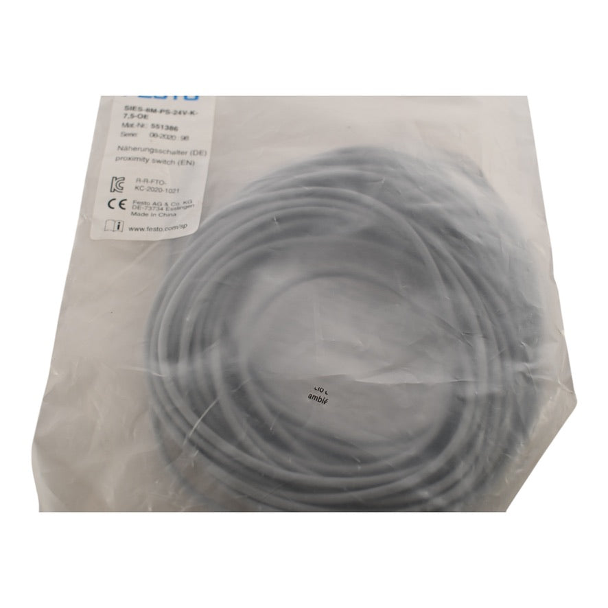 NEW Festo SIES-8M-PS-24V-K-7,5-OE Proximity sensor, for T slot, PNP, closing, M8 plug, 7.5m cable 551386