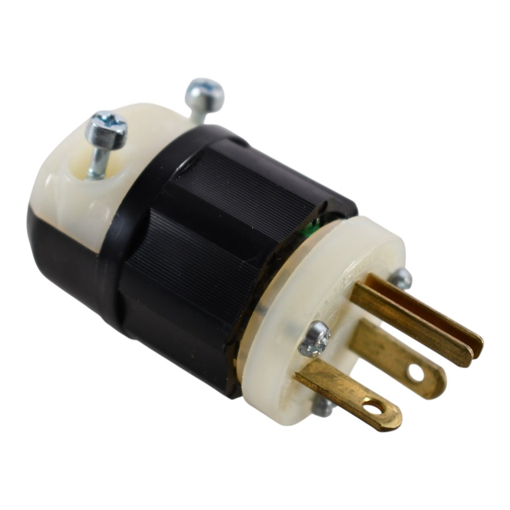 NEW Leviton 5366-C Straight Blade Plug, 20A, 125 VAC, Industrial Grade, Black and White