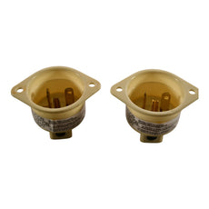 Lot of 2 Bryant Electric 5378 Flanged, Male Inlet, Equipment Base, White