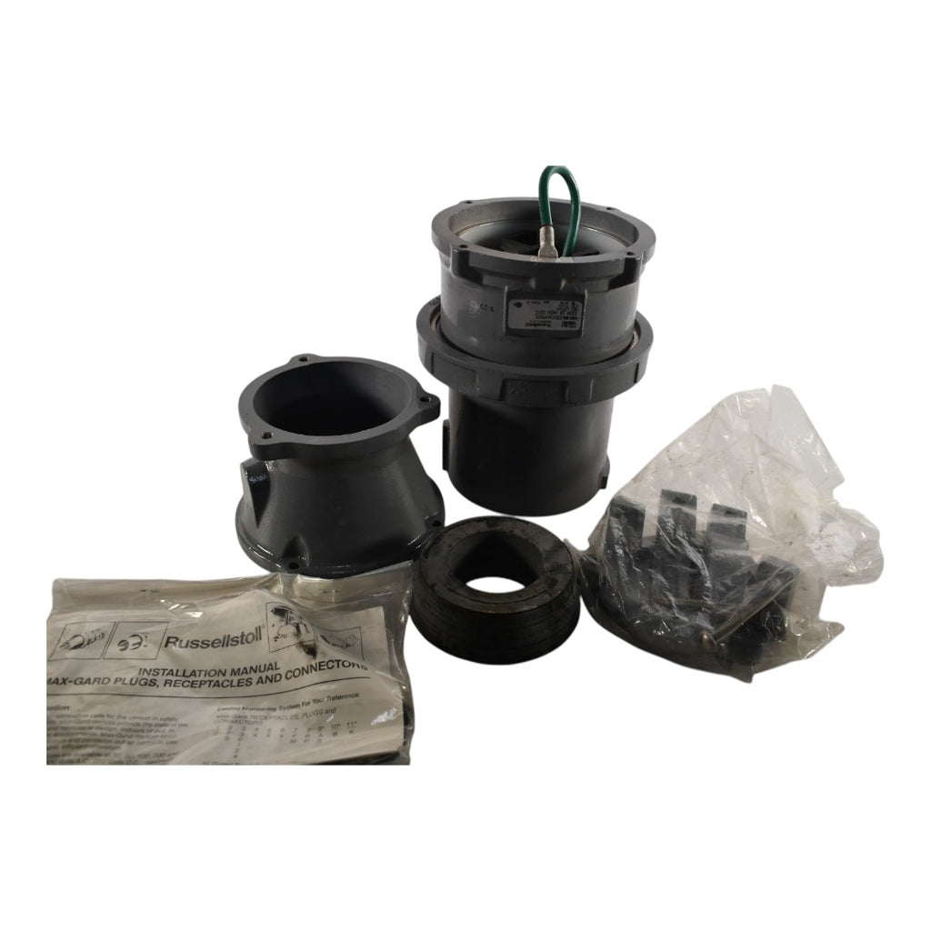 NEW Russellstoll DS2404MP000 MaxGard Male Plug, 200 Amp, 3 Pole 4 Wire, 3 Phase 480V, 60Hz
