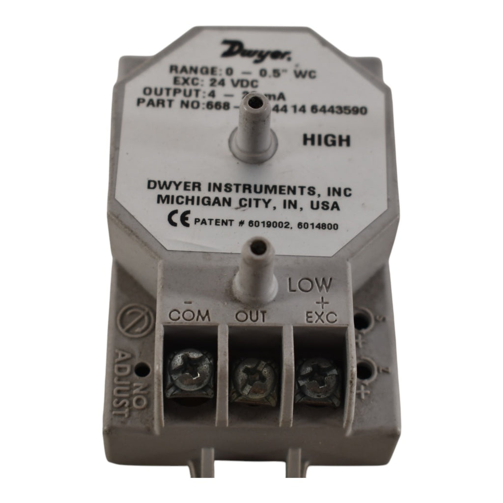 Dwyer Instruments 668-2 Differential Pressure Transmitter (0-0.5''w.c.)