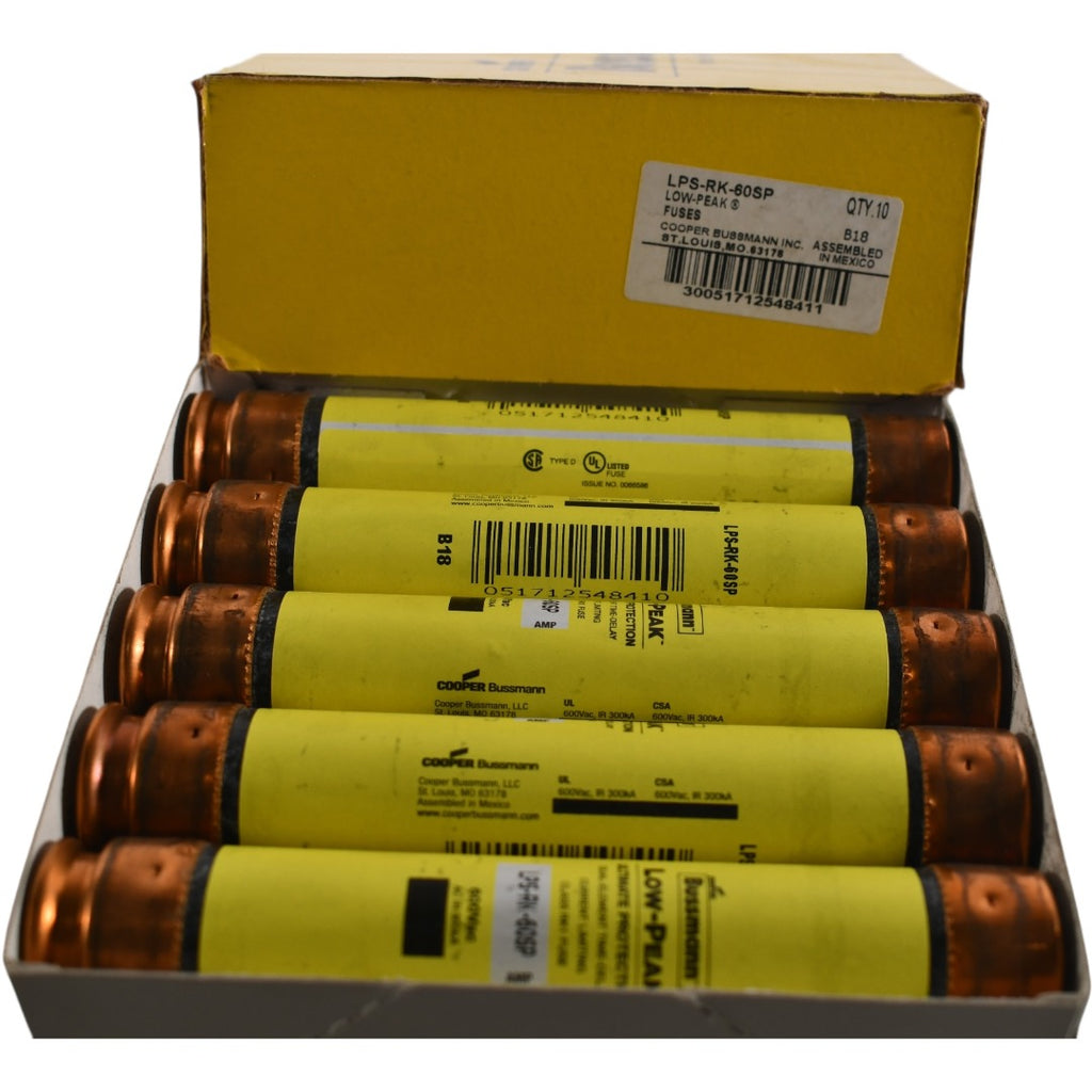Pack of 10 NEW Bussmann LPS-RK-80SP fuse, LPS-RK, time-delay, dual-element 80 A