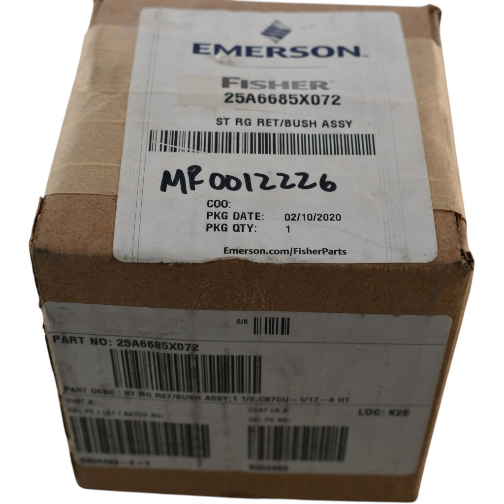 NEW Emerson Fisher 25A6685X072 Retainer/Bushing Assembly