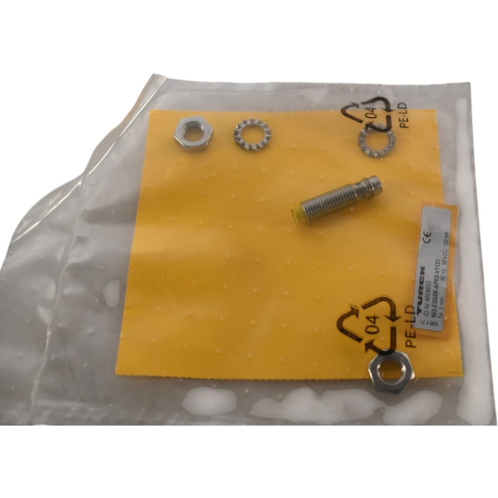 NEW Turck NI3-EG08K-AP6X-V1131 Inductive Sensor, 3 mm Range, M8 Non-Flush, PNP-NO, 10-30 VDC, NI 3 Series