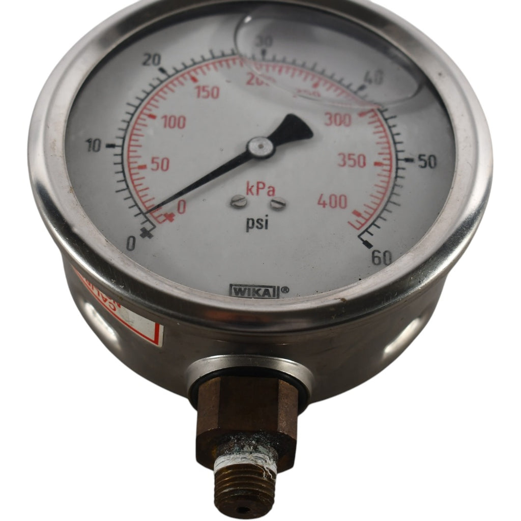Wika 4'' Liquid Filled Pressure Gage 0-60 PSI