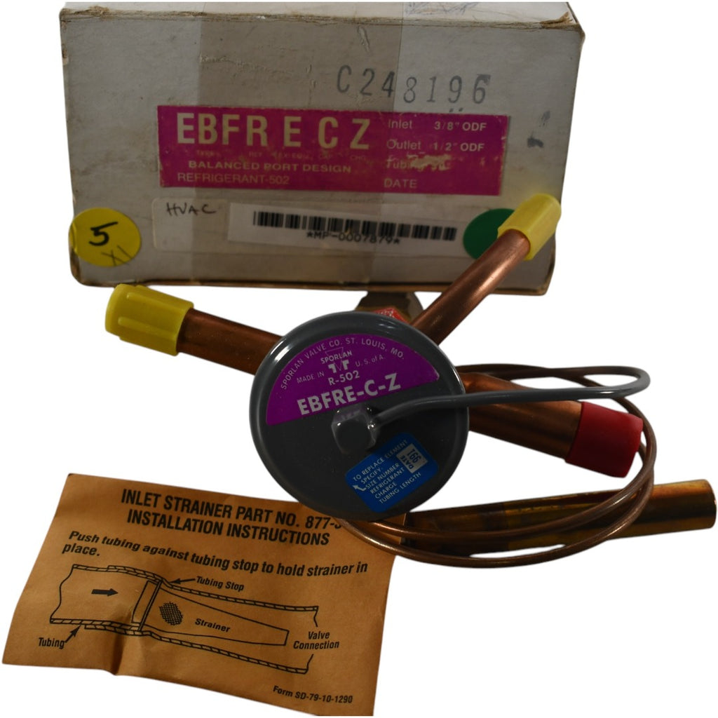 NEW Sporlan R-502 EBFR-E-CZ THERMOSTATIC EXPANSION VALVE