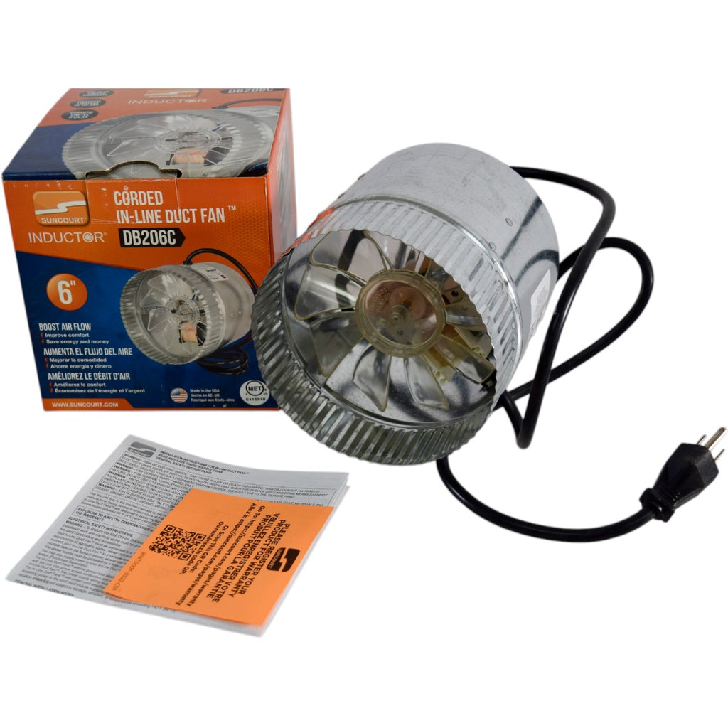 Suncourt DB206C Corded In-Line Duct Fan 6''