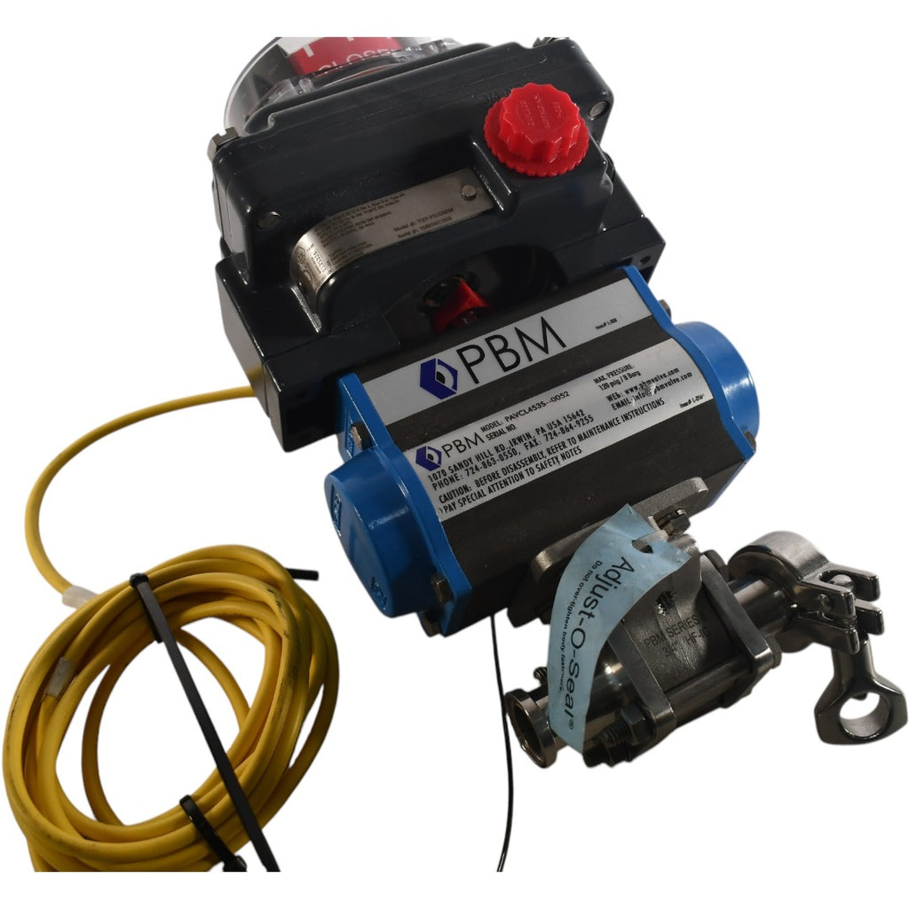 PBM PAVCL453S-0052 Valbia Pneumatic Actuator TopWorx Limit Switch Box TXP-P21GNEM Valve Monitor