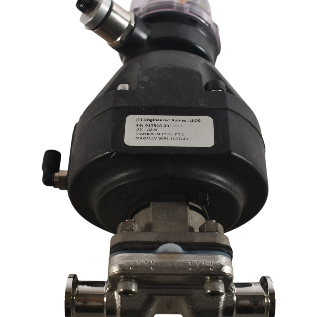 ITT A209 3/4'' .75-316L-RA15MAX-CWP150 Pneumatic Actuator Diaphragm Valve w/ Proximity Switch
