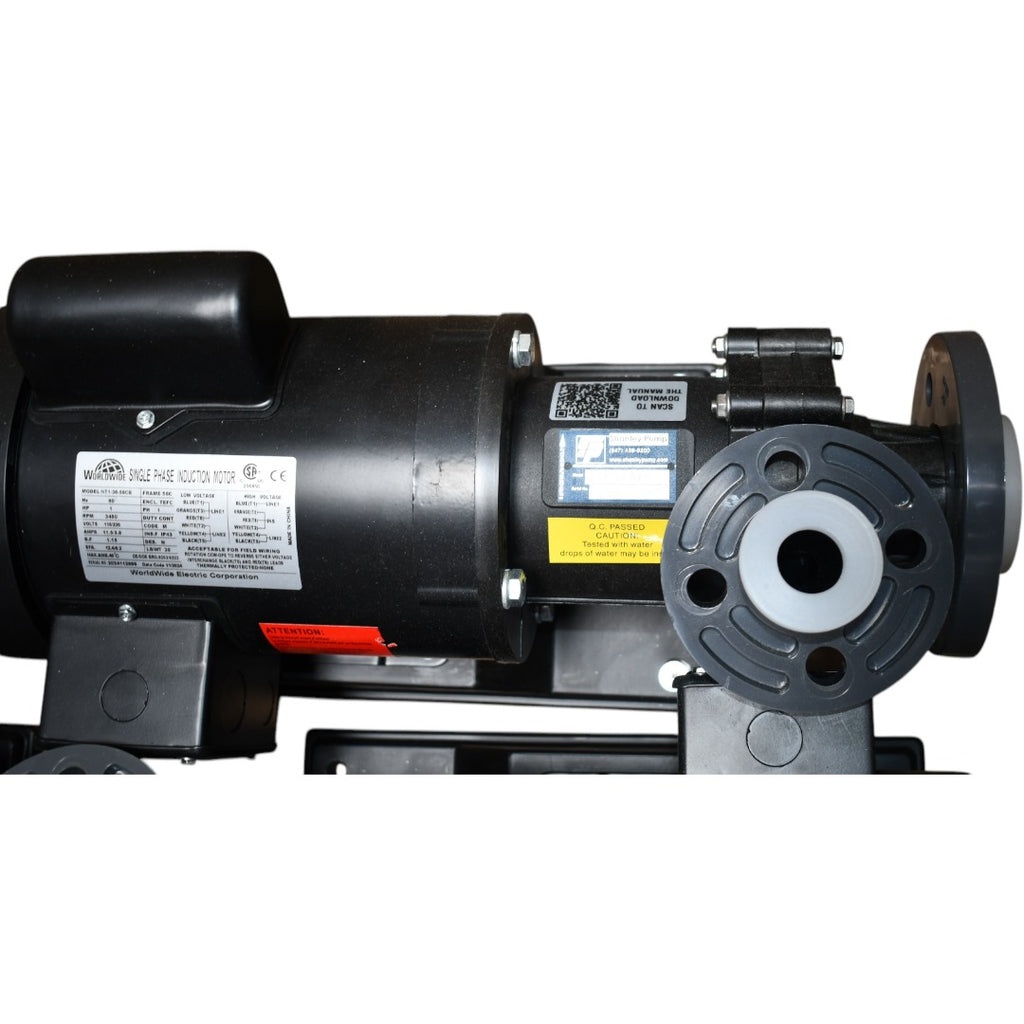 NEW Shanley Pump HTM 10 PVDF Centrifugal Mag Drive Pump Worldwide Induction Motor NT1-36-56CB 1HP 3450 RPM 115/230V