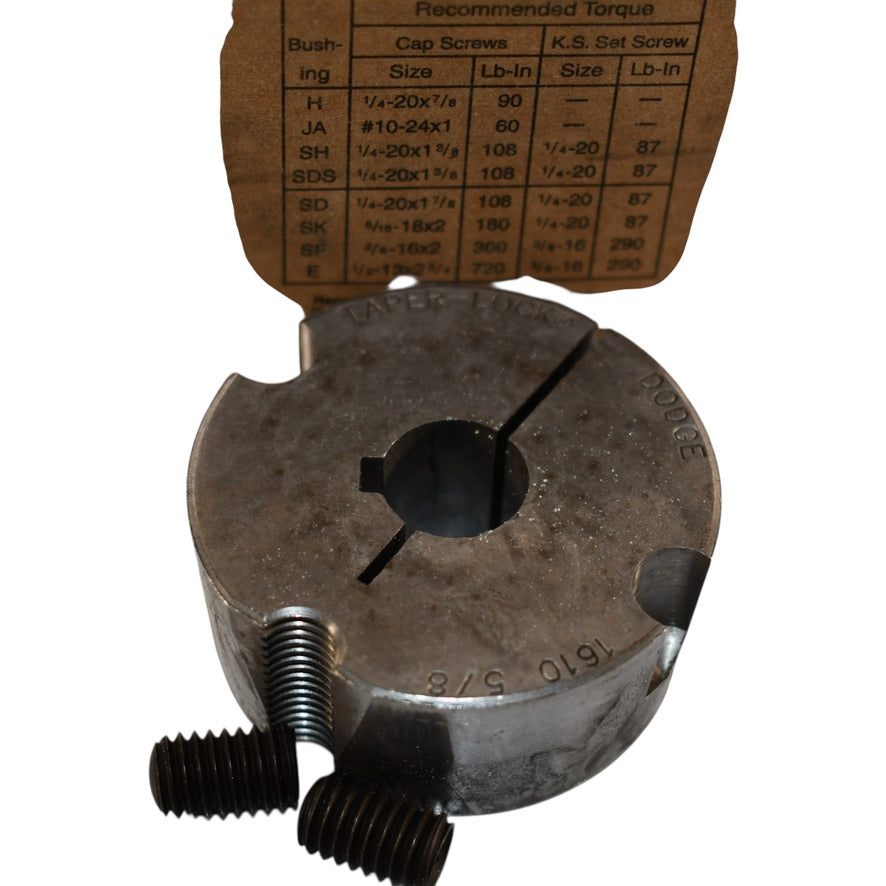 NEW Dodge 1610 X 5/8-KW Taper Lock Bushing - 1610 Series, 0.6250 in Bore, 3/16 x 3/32 in Keyway