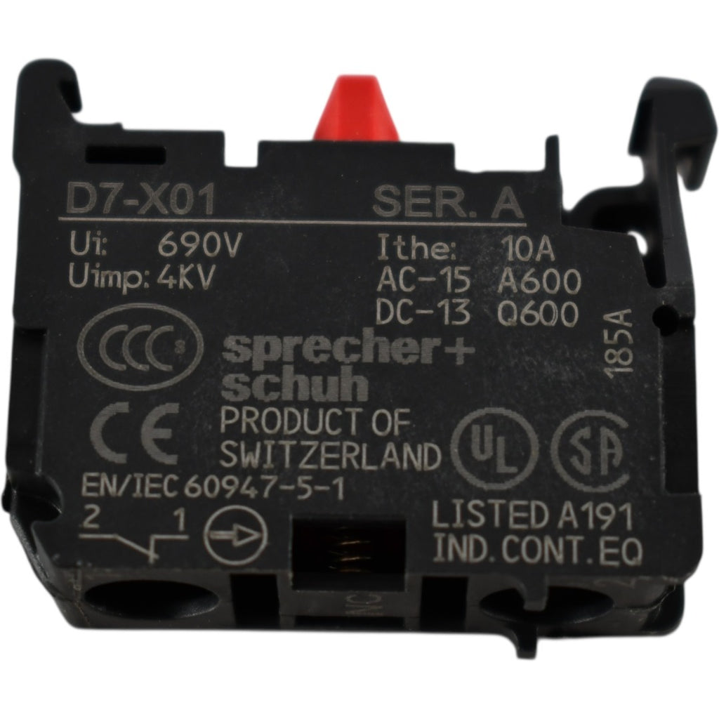 NEW Sprecher & Schuh D7-X01 Contact Block