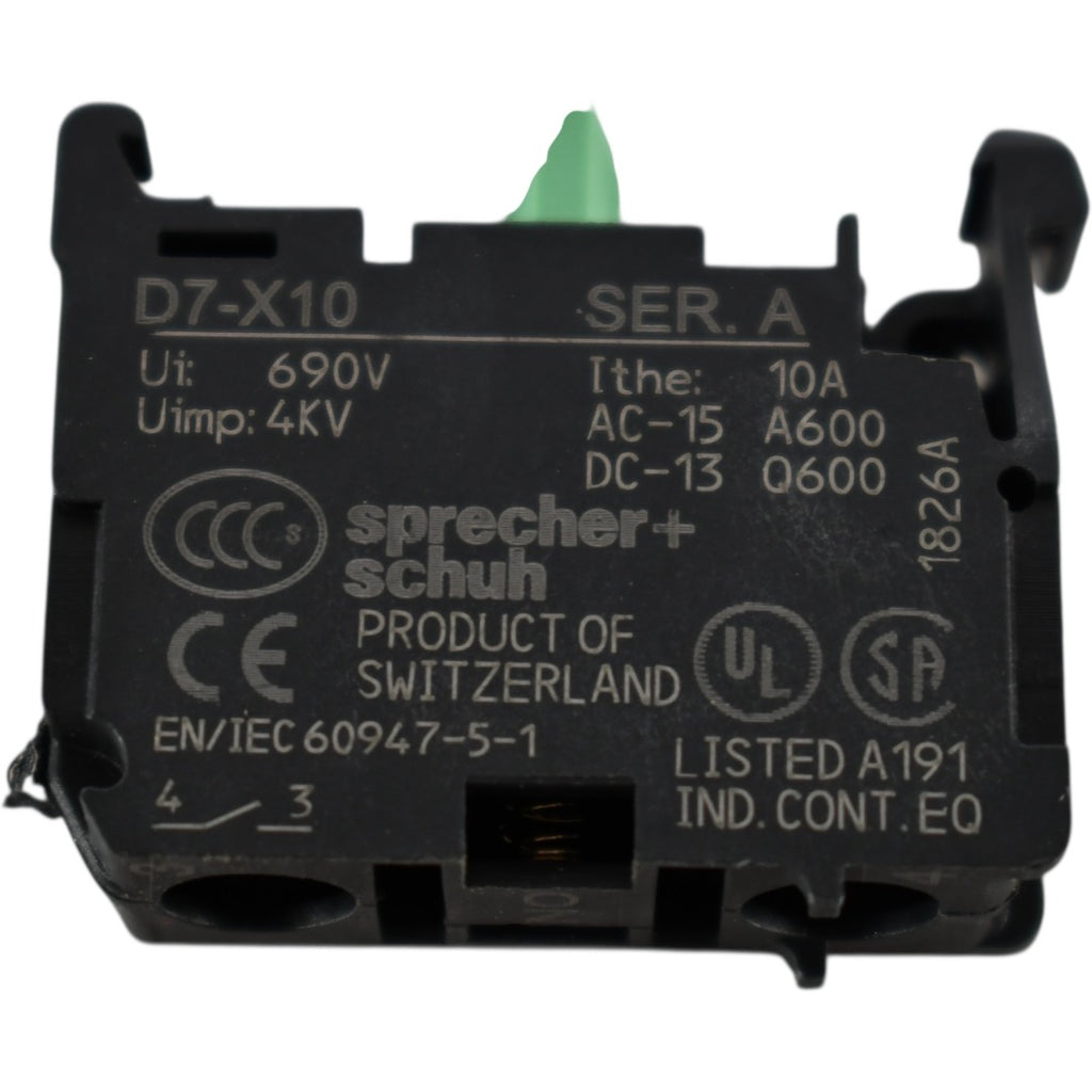 NEW Sprecher + Schuh Contact Block D7-X10E
