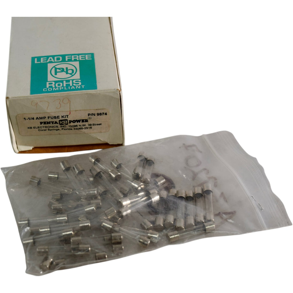 Pack of 100 NEW KB Electronics P/N: 9874 1-1/4A Fuse Kit