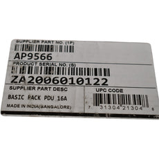 NEW Schneider Electric APC AP9566 Power Distribution Rack PDU, Basic, 1U, 16A, 208V, (12)C13