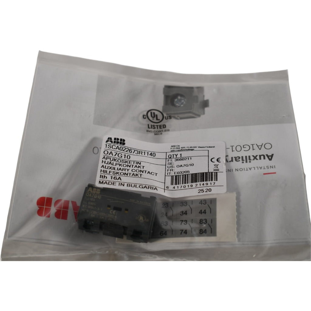 NEW ABB OA7G10 Auxiliary Contact 1SCA022673R1140