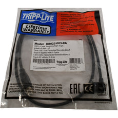 NEW Tripp Lite UR022-003-RA USB 2.0 Cable A Male, Right Angle to B Male 3.00' (914.4mm) Shielded