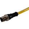 NEW Banner Engineering DEE2R-53D Cordset, M12 Straight, Female to Male, 5 Pin, 3 ft, Yellow PVC, DEE2R Series