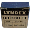 NEW Lyndex Nikken  800-028 7/16 Inch Steel R8 Collet 7/16-20 Drawbar Thread, 0.0011 Inch TIR