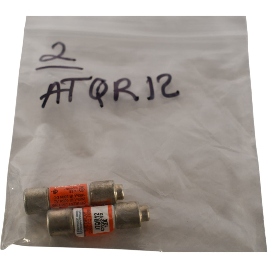 Lot of 2 NEW Ferraz Shawmut Mersen ATQR12 600V 12A Cc Time Delay Fuse
