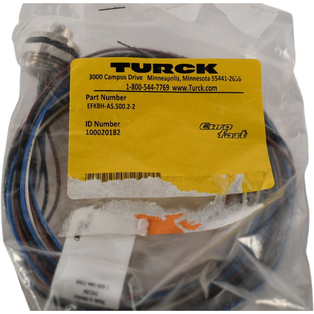 NEW Turck EFKBH-A5.500.2-2 100020182 Panel-mount receptacle bulkhead connector 2m / 6ft length