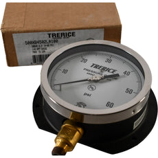 NEW Trerice 500XB4502LA100 500X Industrial Pressure Gauge, 0 to 100 psi Pressure, 1/4 in 4-1/2'' Dial
