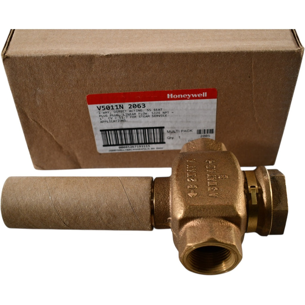NEW Honeywell V5011N2063 Globe Valve, 2 Way, 1 in. 11.7 Cv Direct Acting