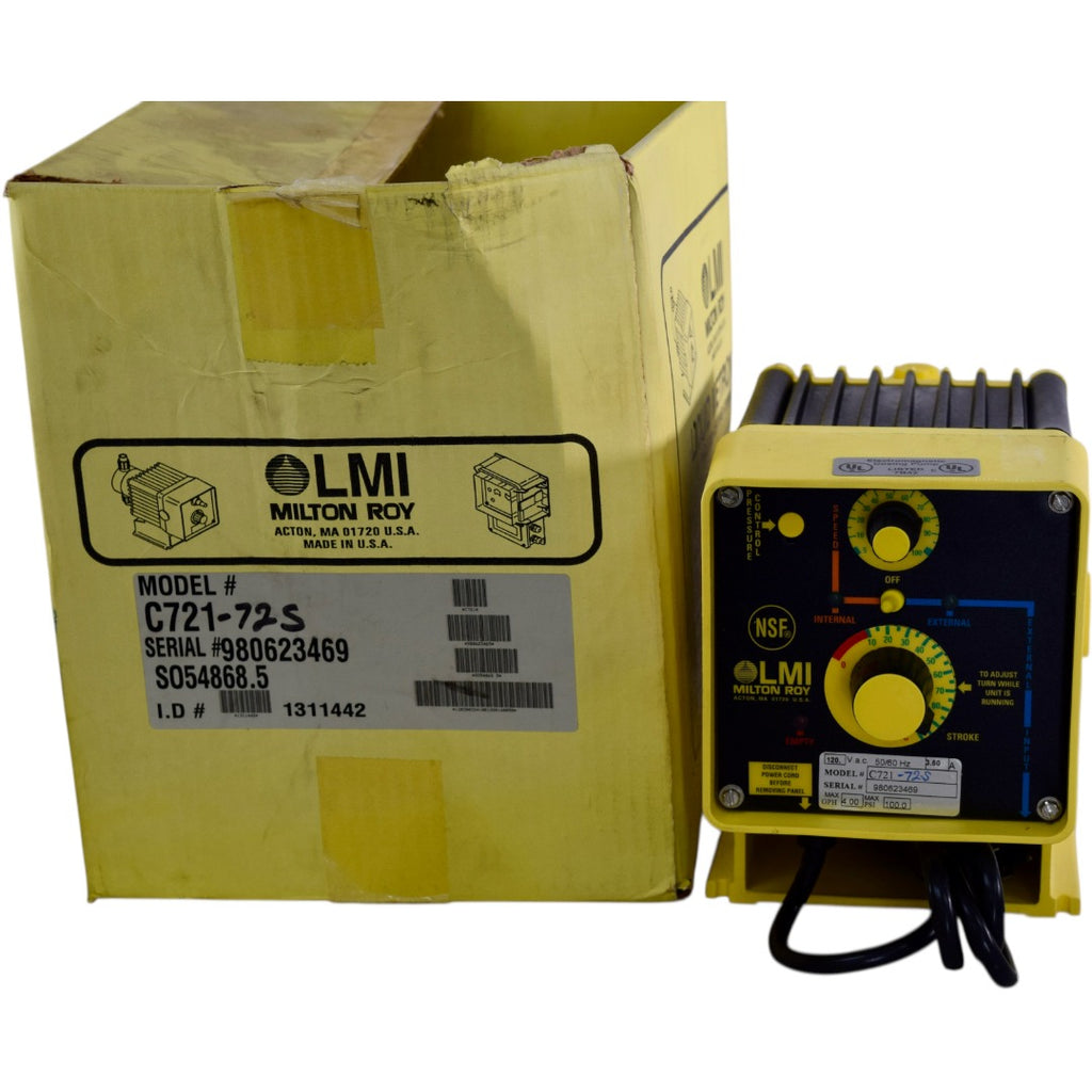 NEW LMI Milton Roy C721-72S Metering Pump 100 PSI MAX