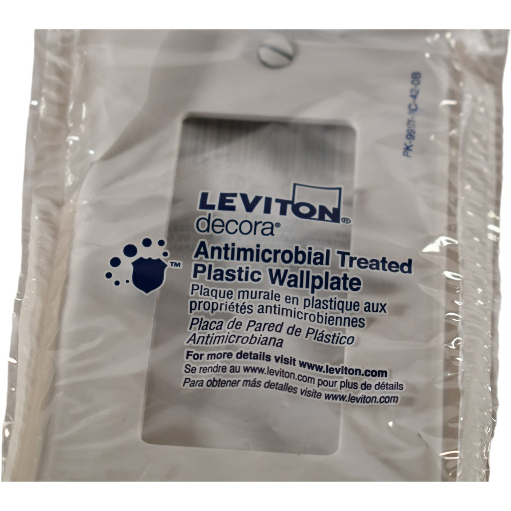 Lot of 22 NEW Leviton RA2-80401-2AW Decora 1-Gang Antimicrobial Treated Outlet Wall Plate, White
