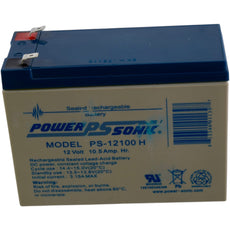 NEW Power Sonic PS-12100 H Sealed Rechargeable Battery 12V 10.5 Amp Hr