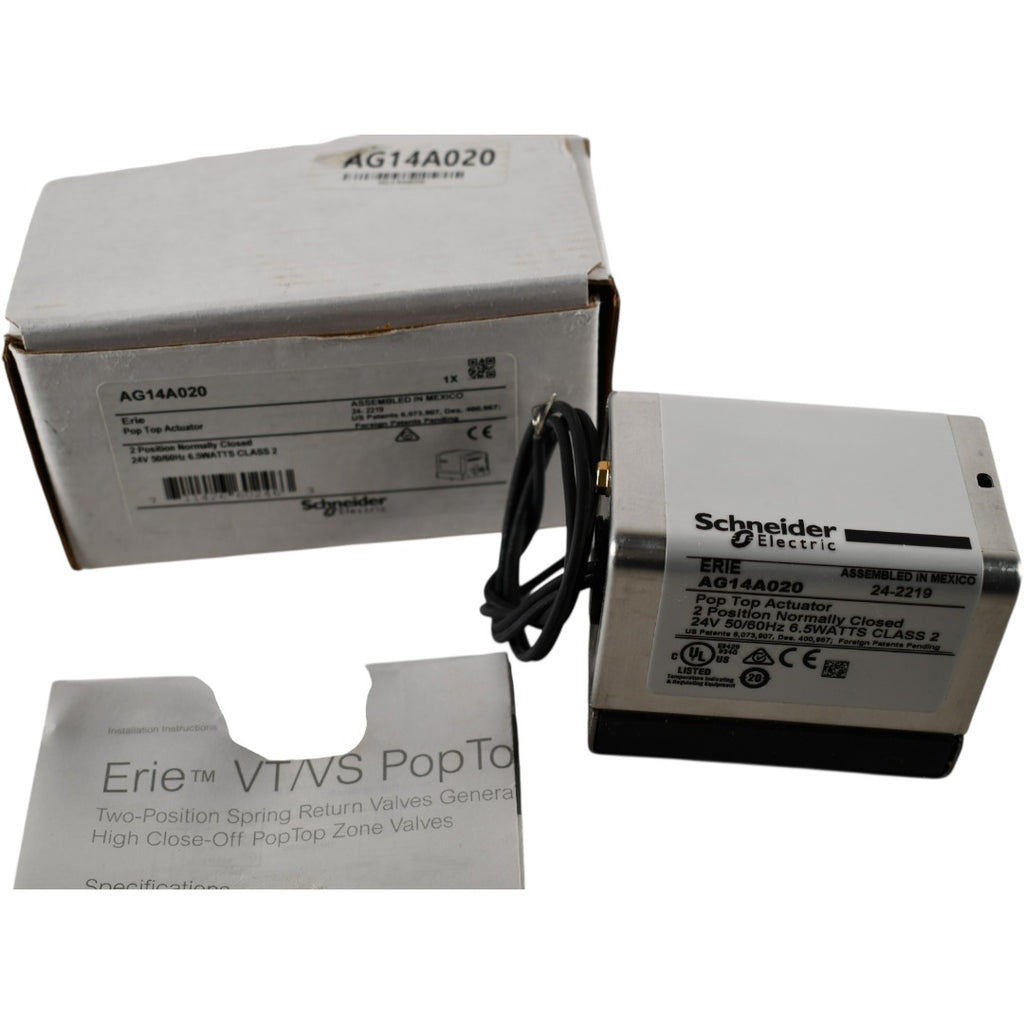 NEW Schneider Electric AG24A020 Control Valve Elec, 2Pos, SR, 24 VAC, App, Rotary, N1, Erie PopTop