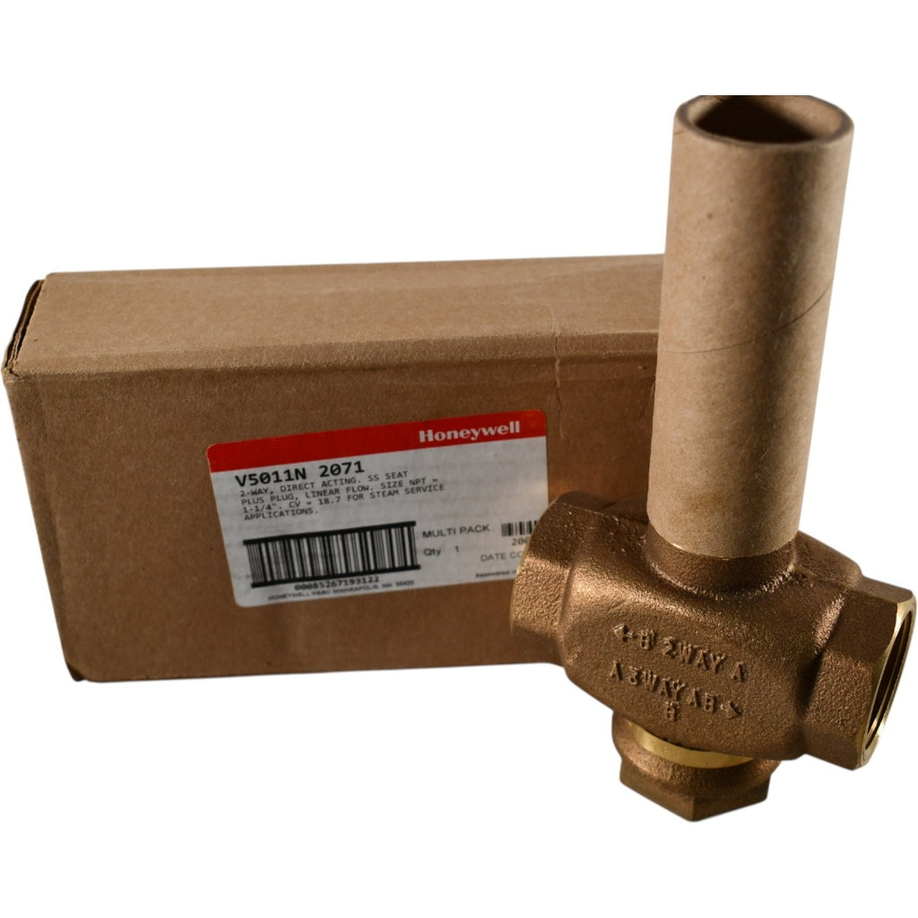 NEW Honeywell V5011N2071 - 1-1/4'' NPT Bronze Globe Valve 2-Way