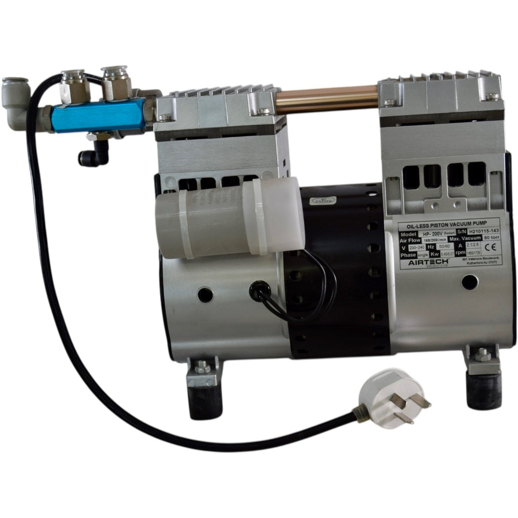 Airtech HP-200V Oil-Less Piston Vacuum Pump 200-240V 50/60Hz 2.1/2.6A
