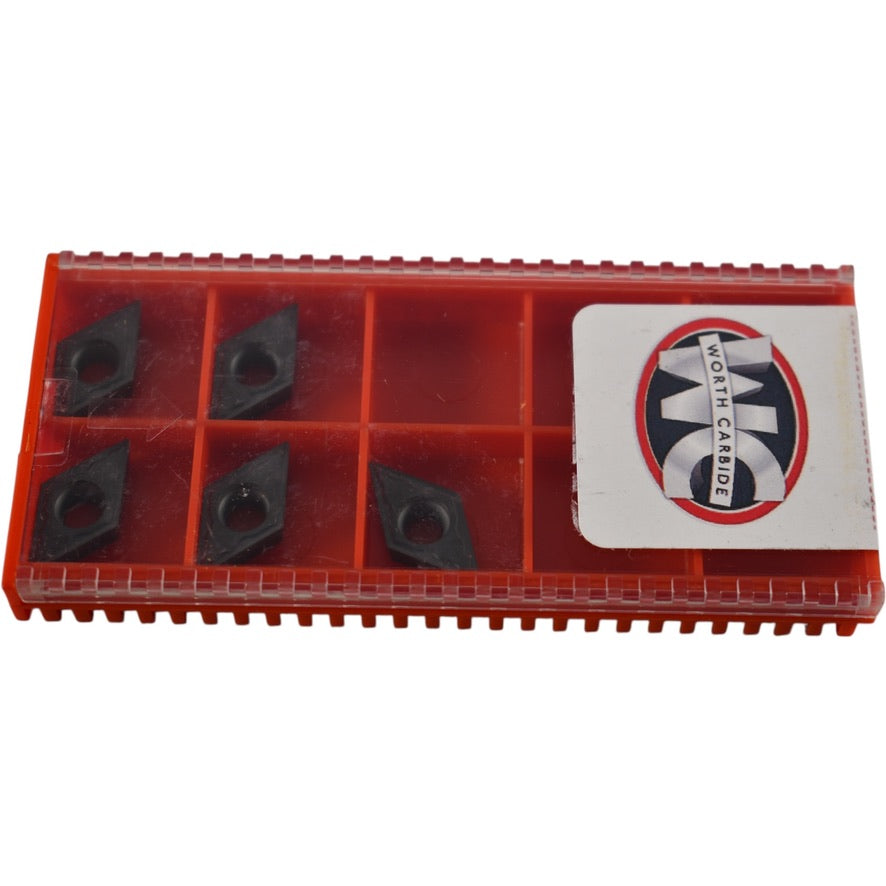 Pack of 5 NEW Worth Carbide DCGT11T304-GP GP3125 Carbide Insert Indexable