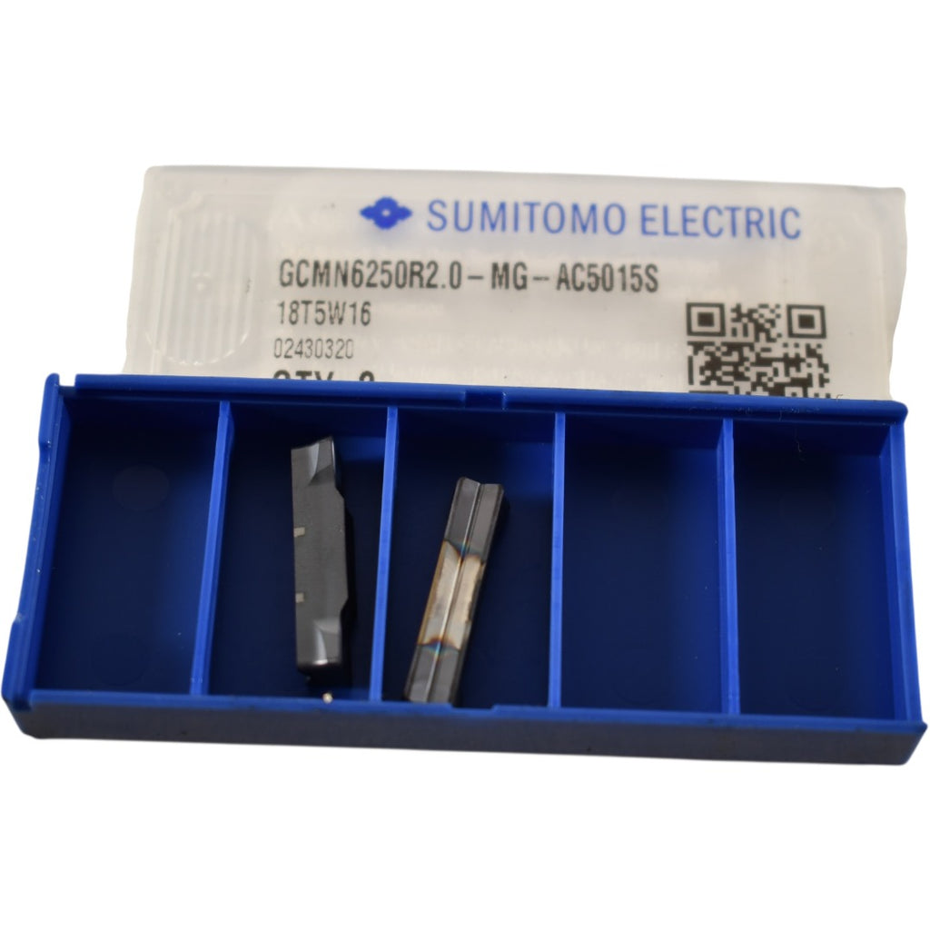 Pack of 2 NEW Sumitomo GCMN6250R2.0-MG Grade: AC5015S Carbide Insert Grooving