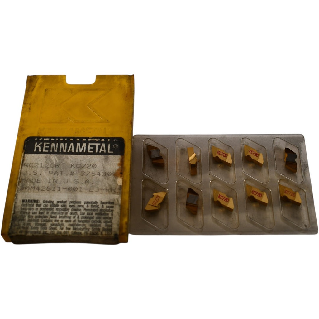 Pack of 10 NEW Kennametal NG2125R KC720 Carbide Insert Grooving