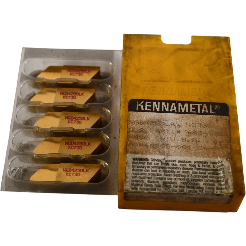 Pack of 5 NEW Kennametal NGD4250LK KC730 Carbide Insert Grooving